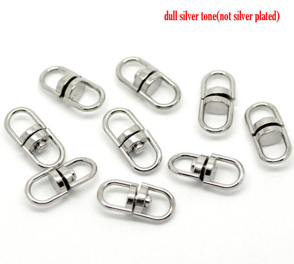 Picture of Silver Tone Swivel Key Ring Connector 19x9mm, sold per packet of 50