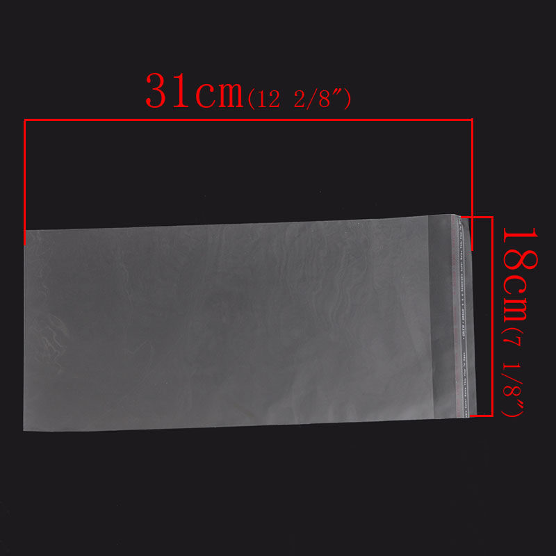 Bild von ABS Plastik Selbstklebende Beutel Rechteck Transparent (Verfügbar Raum: 28.5x18cm) 31cm x 18cm, 50 Stück