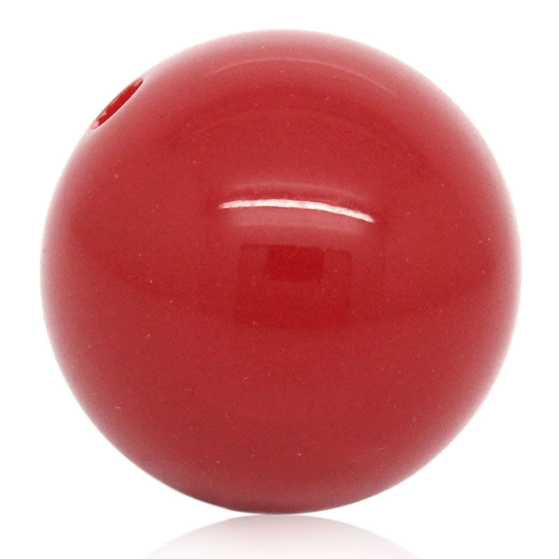 Picture of Acrylic Opaque Bubblegum Beads Ball Red About 20mm Dia, Hole: Approx 2.8mm, 20 PCs
