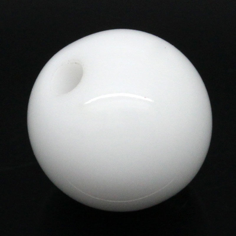 Picture of Acrylic Opaque Bubblegum Beads Round White About 10mm Dia, Hole: Approx 1.8mm, 200 PCs