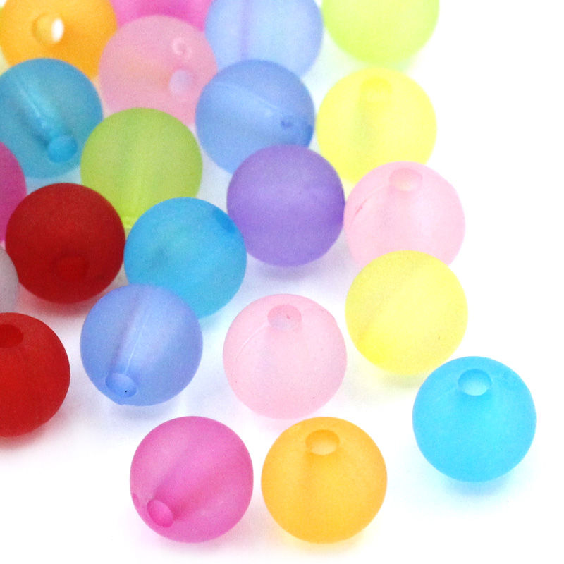 Picture of Acrylic Bubblegum Beads Ball At Random Mixed Frosted About 6mm Dia, Hole: Approx 1mm, 1000 PCs