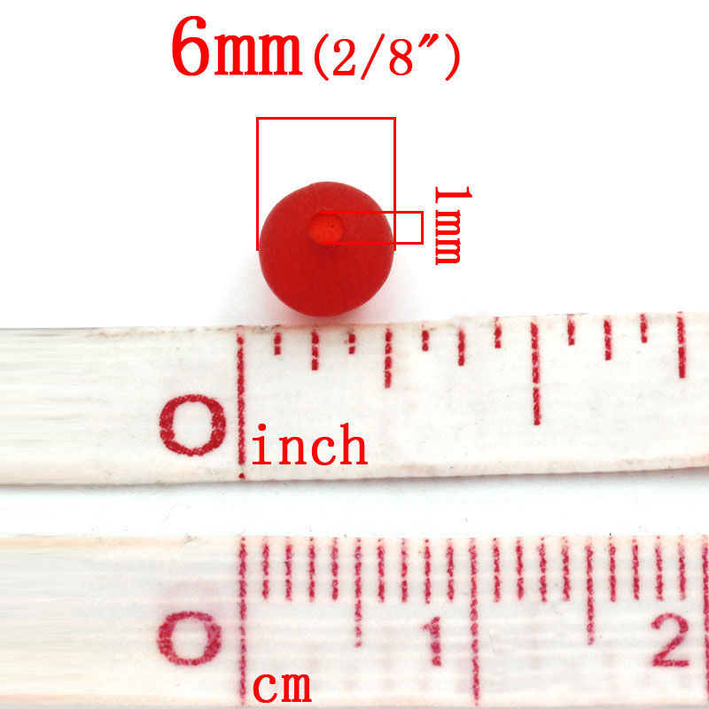 Picture of Acrylic Bubblegum Beads Ball At Random Mixed Frosted About 6mm Dia, Hole: Approx 1mm, 1000 PCs