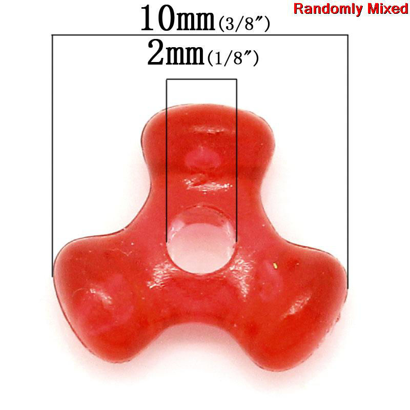 Bild von Transparent Acryl Perlen Dreieck zufällig gemischt ca 10mm x 9mm Loch:ca 2mm 1000 Stück