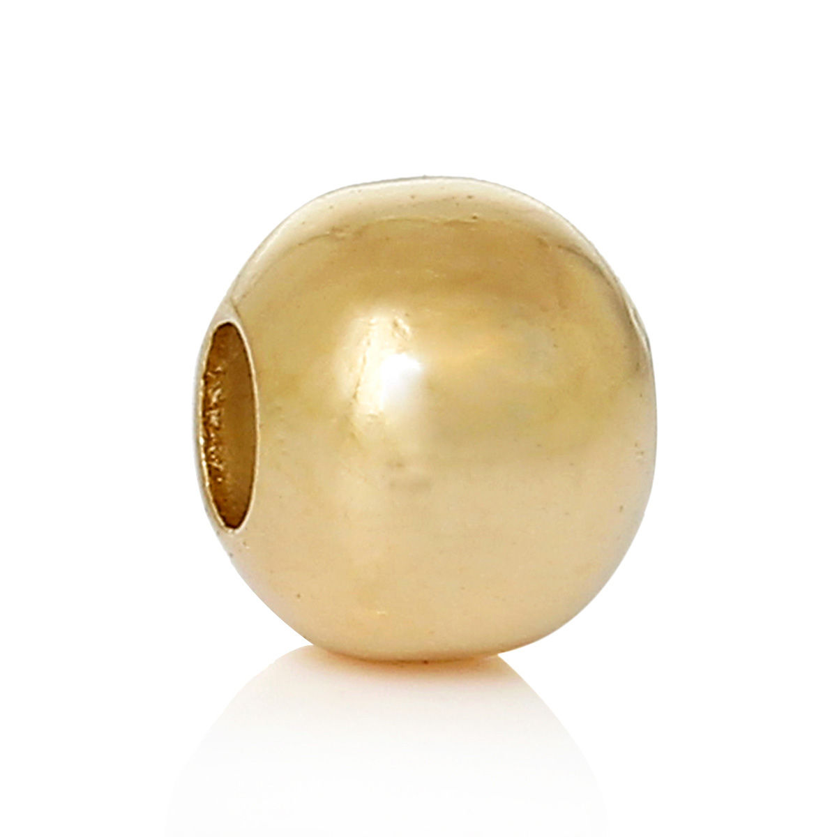 Изображение 100 ШТ Экологичный Латунь Бусины для изготовления ювелирных изделий 18K настоящее золото с покрытием Круглые 4мм Диаметр, Отверстие:примерно 1.5мм