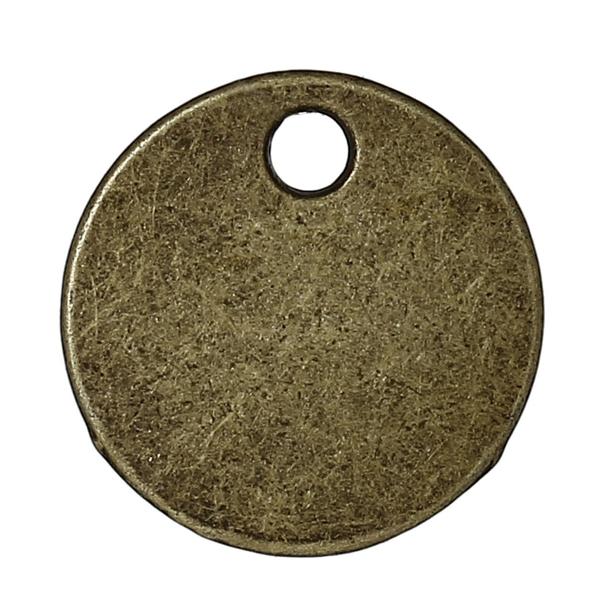 Imagen de Colgantes Aleación del Metal Del Zinc de Ronda , Tono Bronce 16mm Diámetro, 50 Unidades