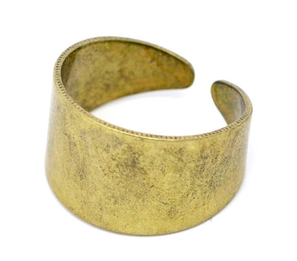 Bild von Messing Uneinstellbar Ring Rund Messingfarbe 17.5mm (US Größe 7) 2 Stück