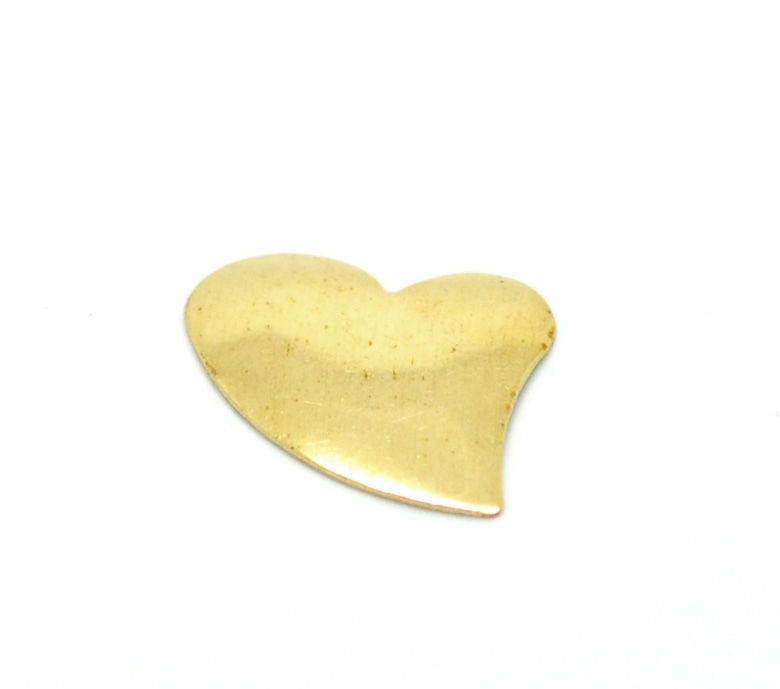 Picture of Brass Embellishments Findings Blank Stamping Tags Heart Gold 20mm( 6/8") x 16mm( 5/8"), 7 PCs