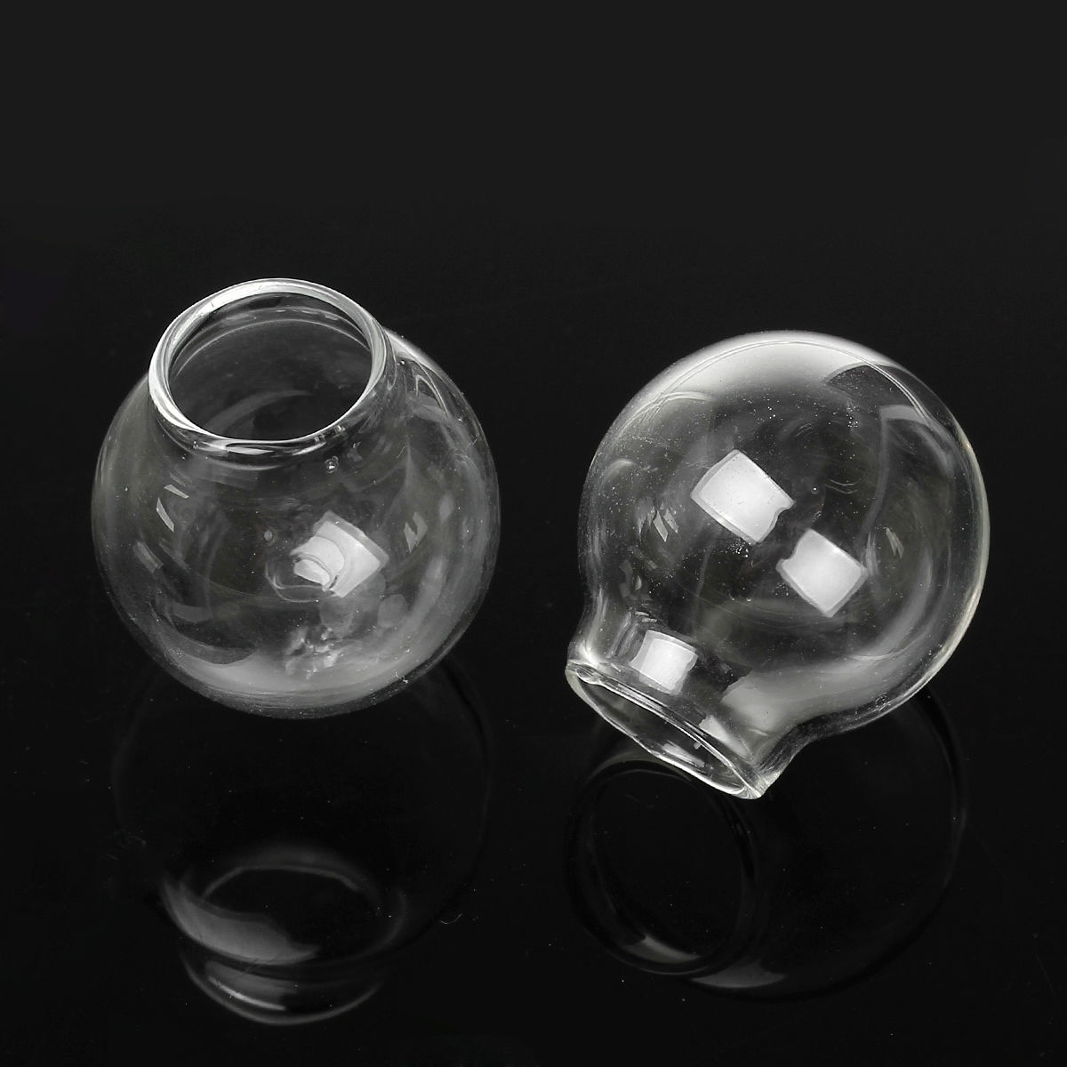 Picture of 1 Piece Glass Miniature Globe Bubble Bottle Vial For Jewelry Craft DIY Making Round Transparent Clear 27mm x 25mm