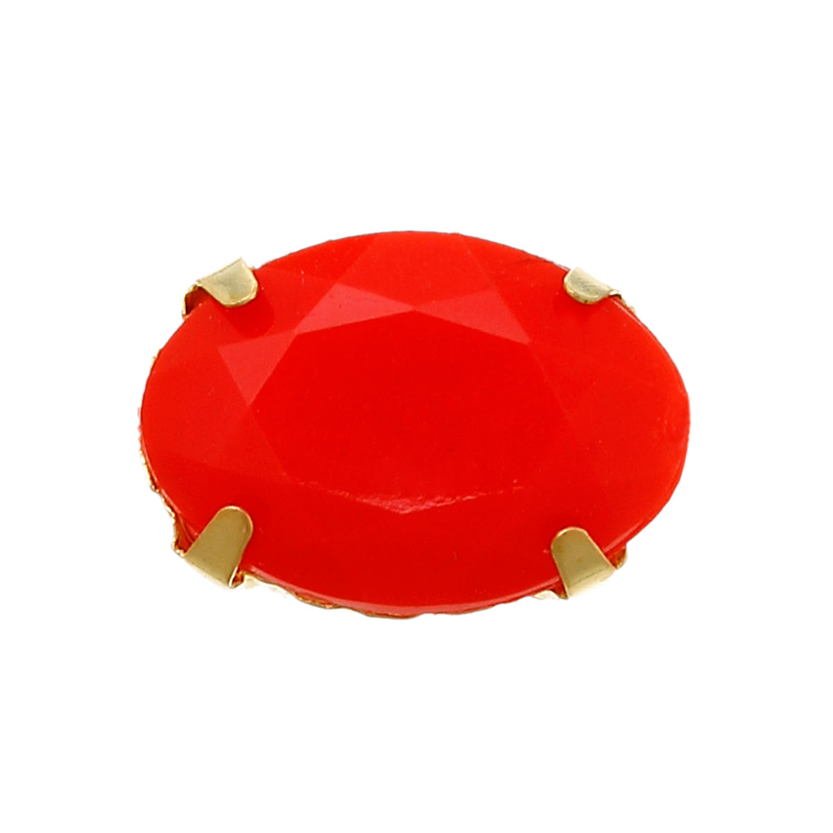 Imagen de Cuentas Sew On Rhinestone Claw Setting 4 Agujeros Acrílico de Óvalo, Rojo 14mm x 10mm, Agujero: acerca de 1mm, 9 Unidades