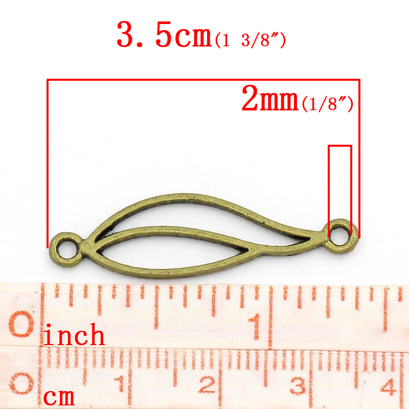 Picture of Connectors Findings Leaf Antique Bronze 3.5x1cm,30PCs
