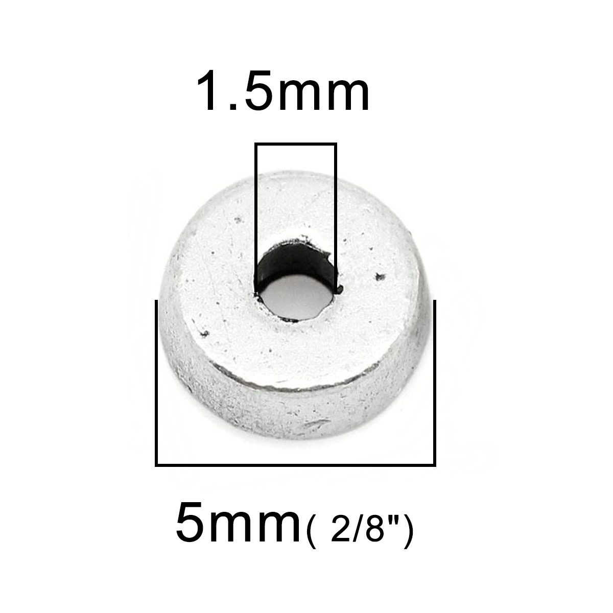 Picture of Spacer Beads Round Antique Silver 5mm Dia,Hole:Approx 1.5mm,200PCs