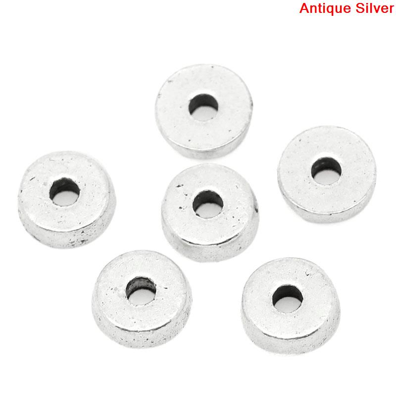 Picture of Spacer Beads Round Antique Silver 5mm Dia,Hole:Approx 1.5mm,200PCs