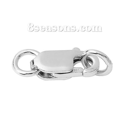 Imagen de Corchete de la Langosta Plata de Ley ,Plata 13mm x 4mm, 1 Unidad