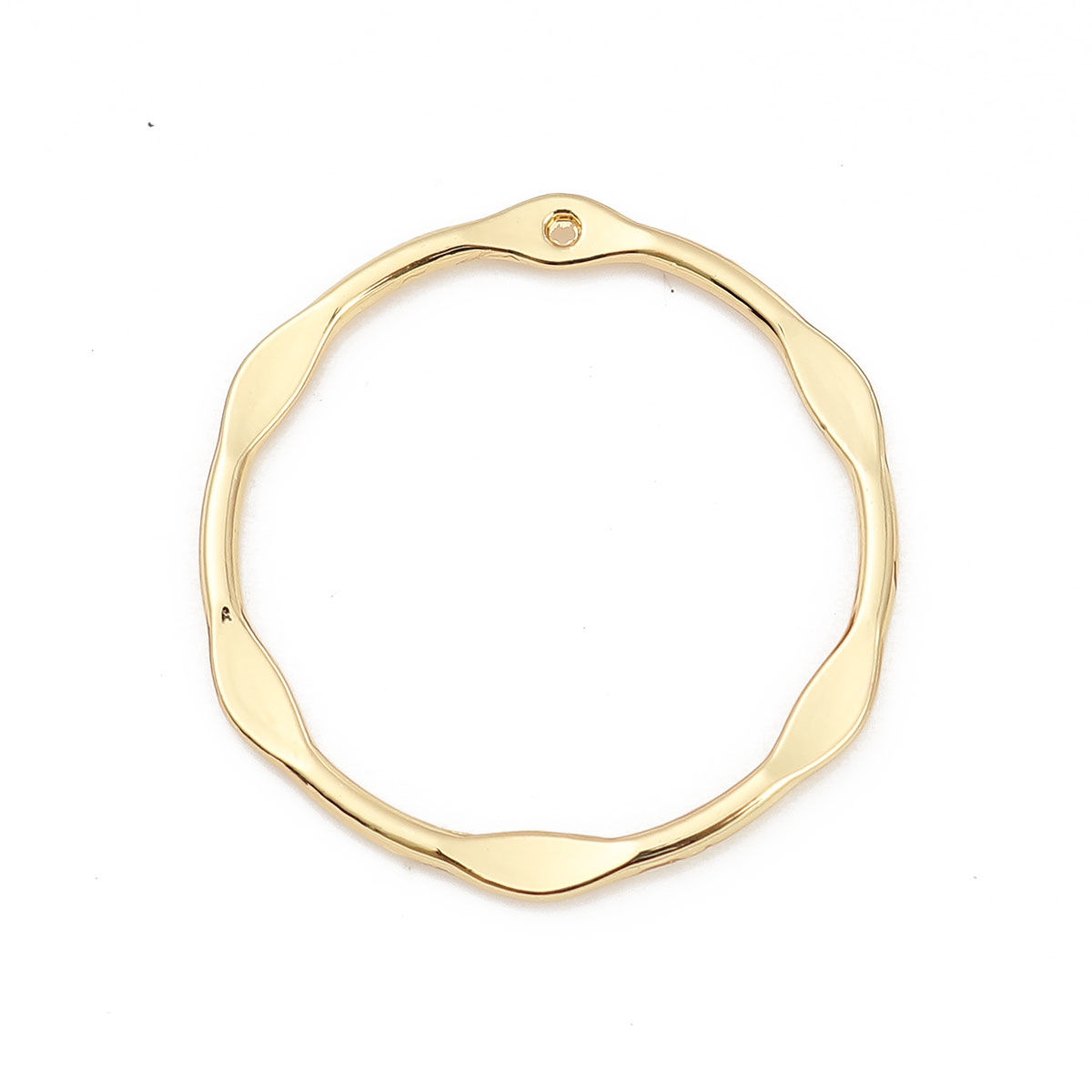 Imagen de Zamak Colgantes Anillo Chapado en Oro 33mm x 31mm, 10 Unidades