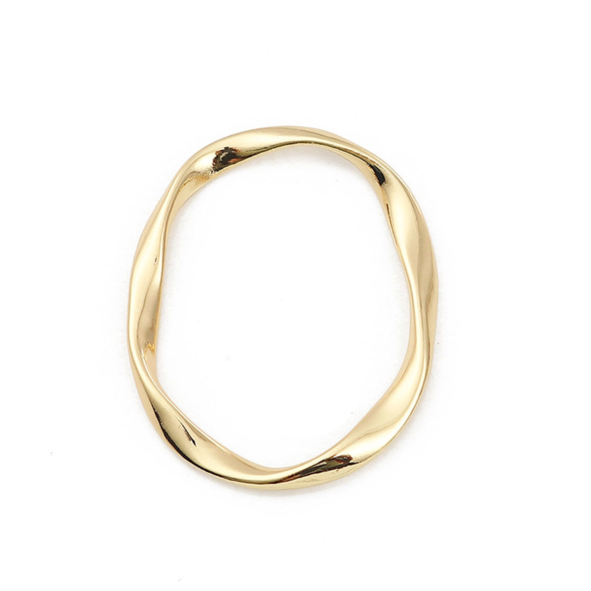 Bild von Zinklegierung Anhänger Oval Vergoldet 34mm x 28mm, 10 Stück