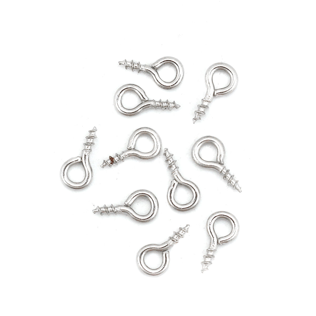 Изображение Винт для Бижутерии 8mm x 4mm Серебряный Тон, Проданные 1000 шт