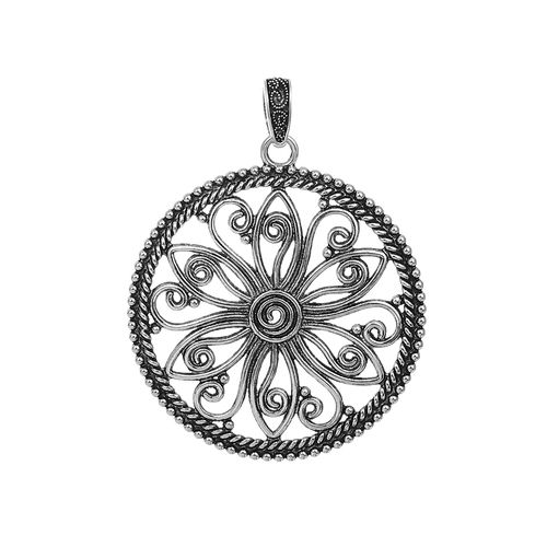 Picture of Zinc Based Alloy Boho Chic Pendants Round Flower