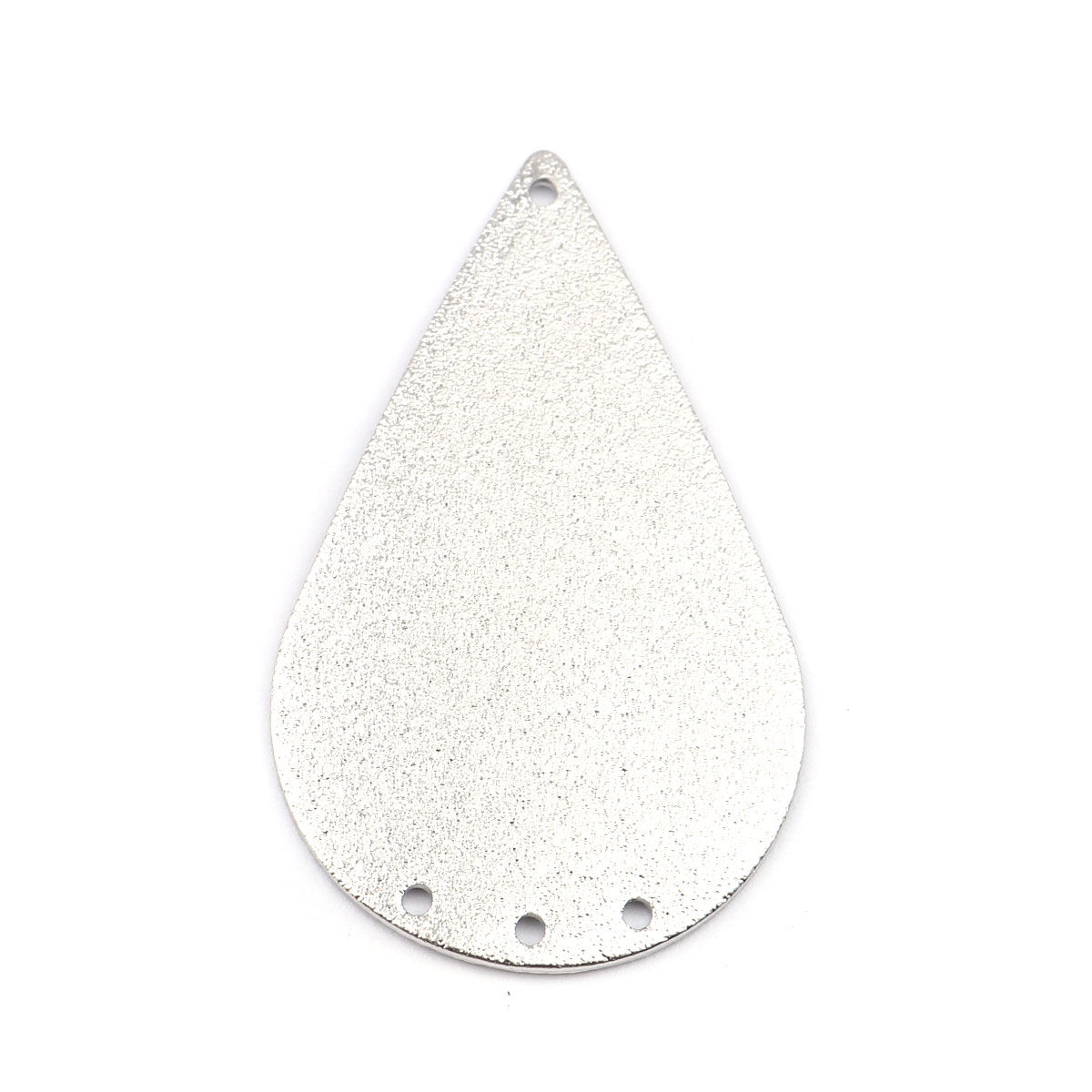 Picture of Brass Chandelier Connectors Drop Silver Tone Sparkledust 4.4cm x 2.7cm, 5 PCs