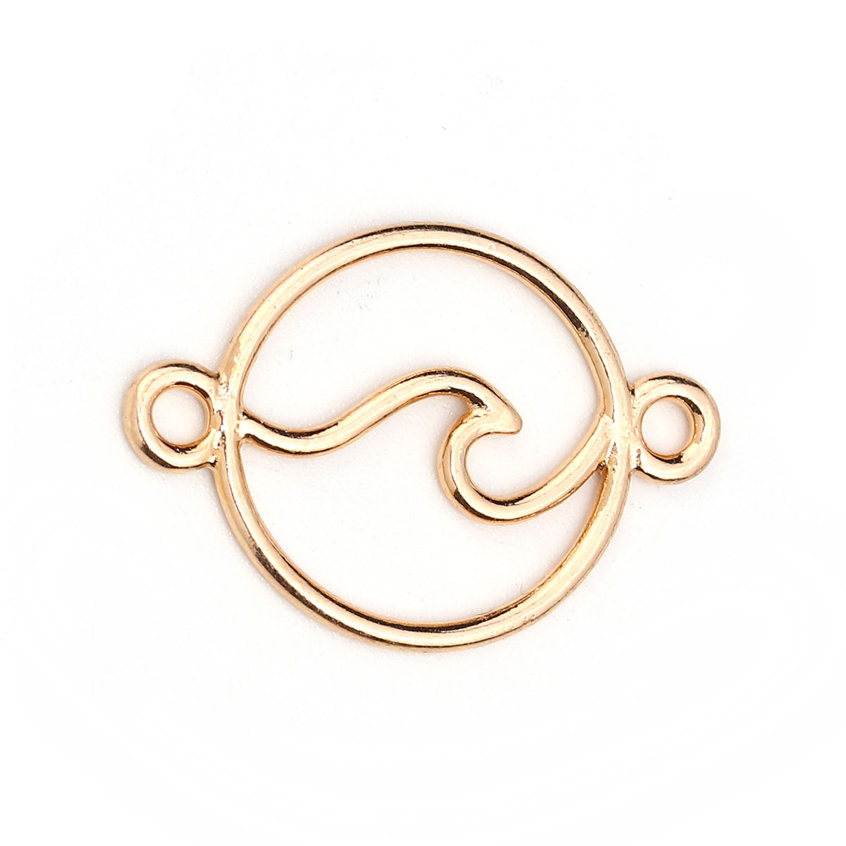 Imagen de Zamak Conectores Ronda Chapado en Oro Ola 28mm x 20mm, 20 Unidades
