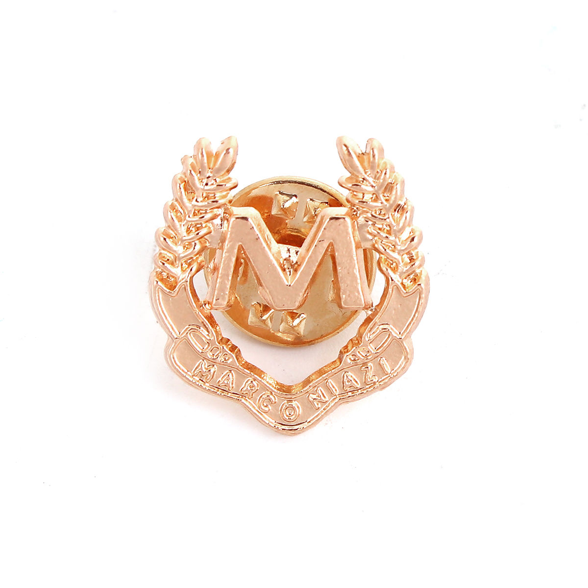 Picture of Pin Brooches Ear Of Wheat Message " M " Gold Plated Hollow 20mm x 18mm, 1 Piece