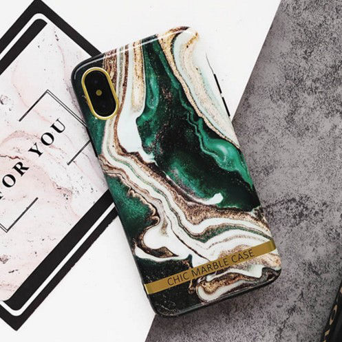 Изображение Для iPhone TPU Корпуса для мобильных телефонов Темно-зеленый Мраморность 1 ШТ