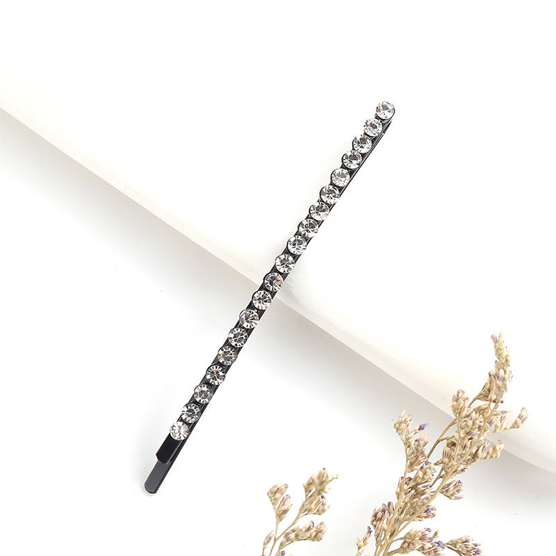 ヘアクリップ 黒 透明 ラインストーン 9cm - 6.5cm、 1 個 の画像
