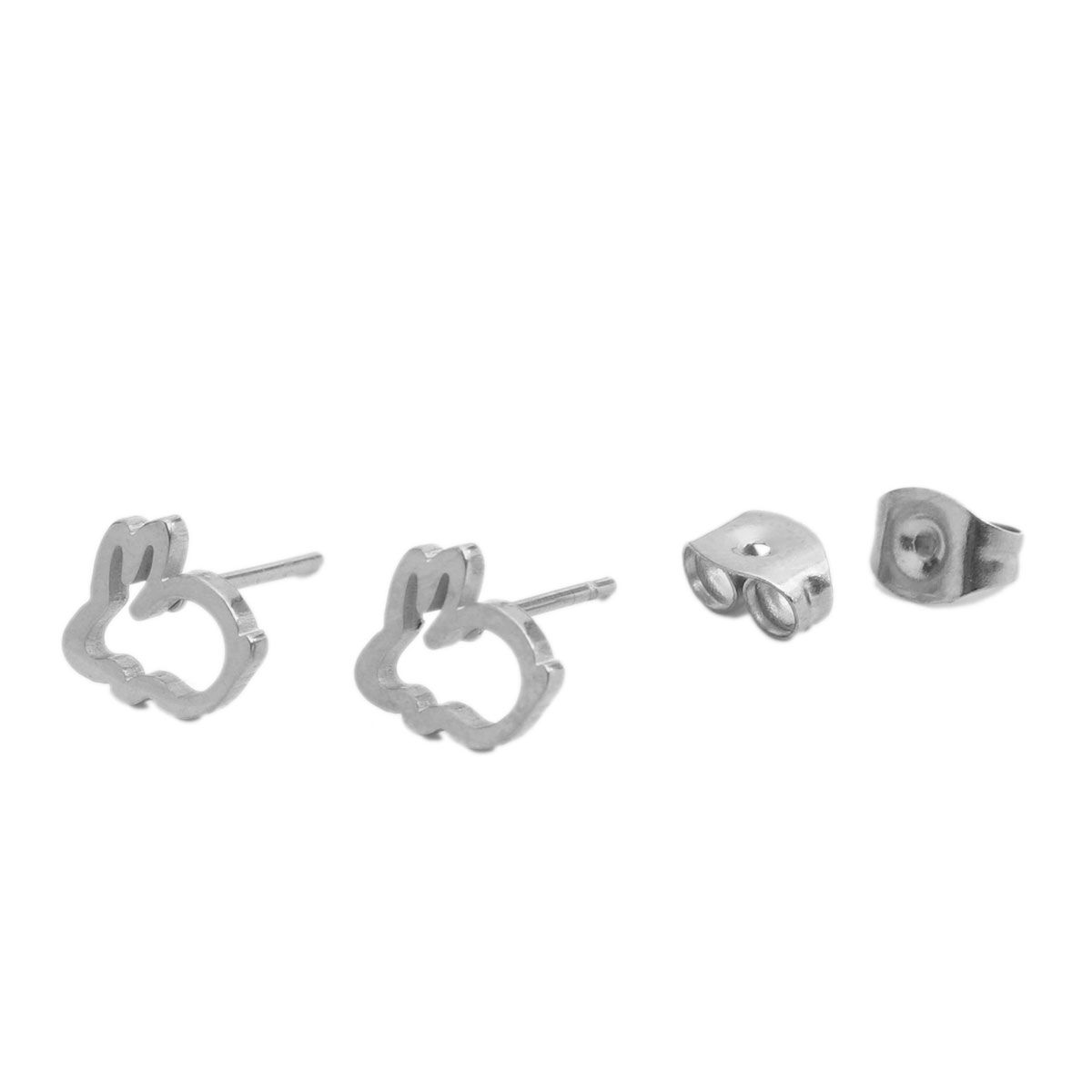 Picture of Stainless Steel Ear Post Stud Earrings Rabbit Animal