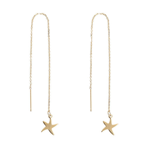 Picture of Ocean Jewelry Stainless Steel Ear Thread Threader Earring Star Fish long