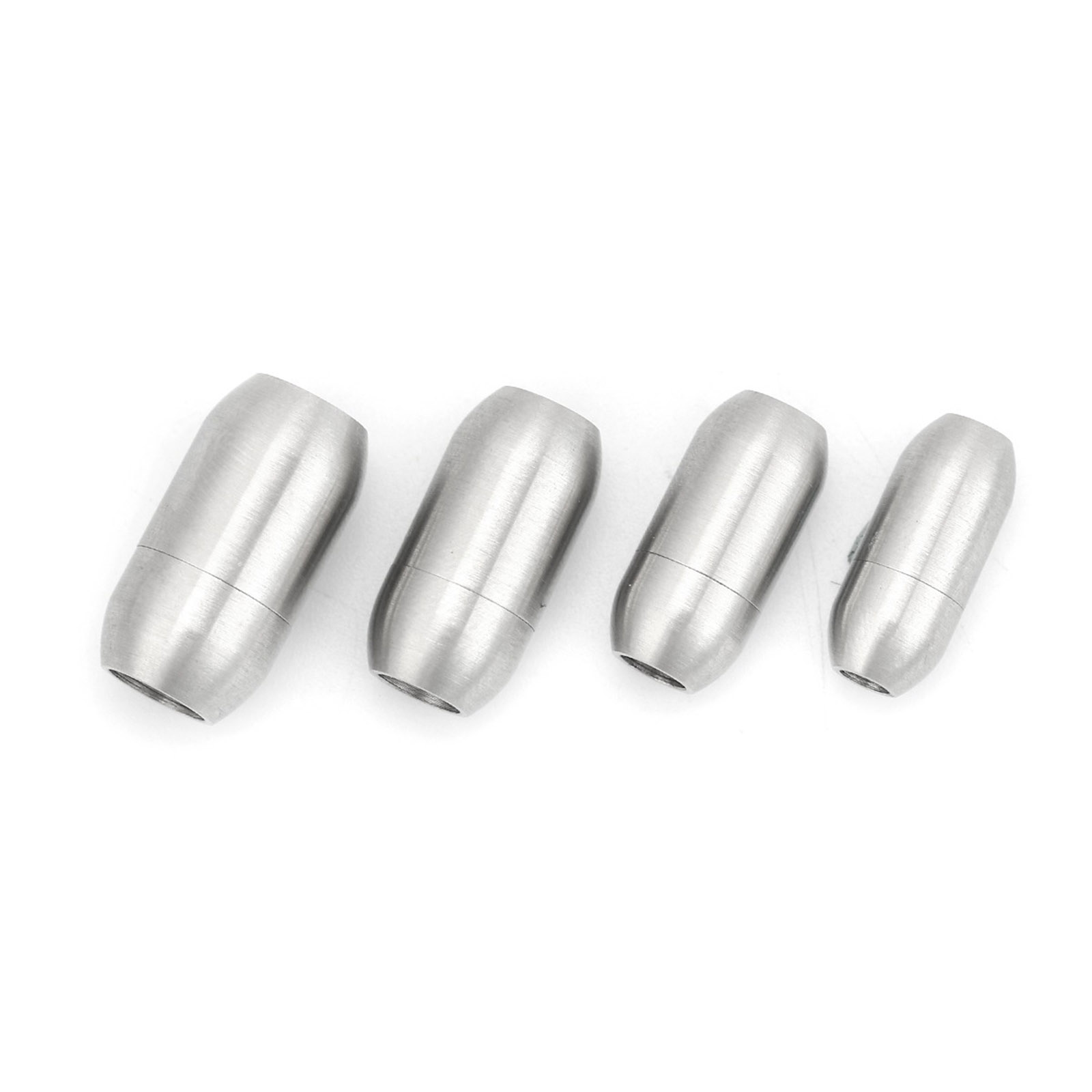 Picture of 304 Stainless Steel Blank Stamping Tags Magnetic Clasps Barrel Silver Tone