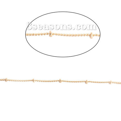 Bild von Messing Geschlossen Panzerkette Kette KC Gold Plattiert 2x1.5mm, 10 Meter