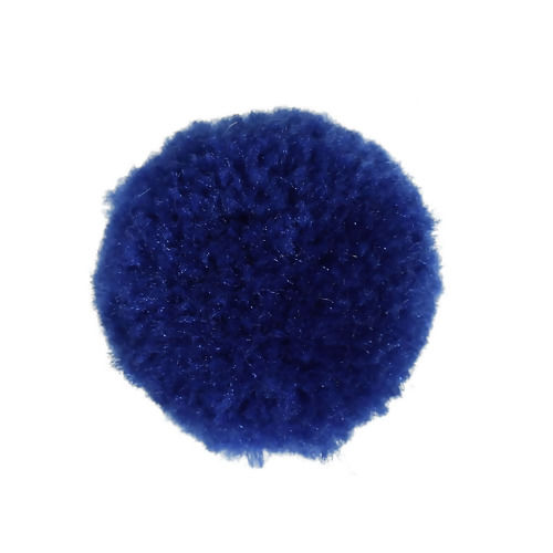 Imagen de Bolas Pompón Cachemira Imitación  Ronda , Azul Marino 20mm 30 Unidades