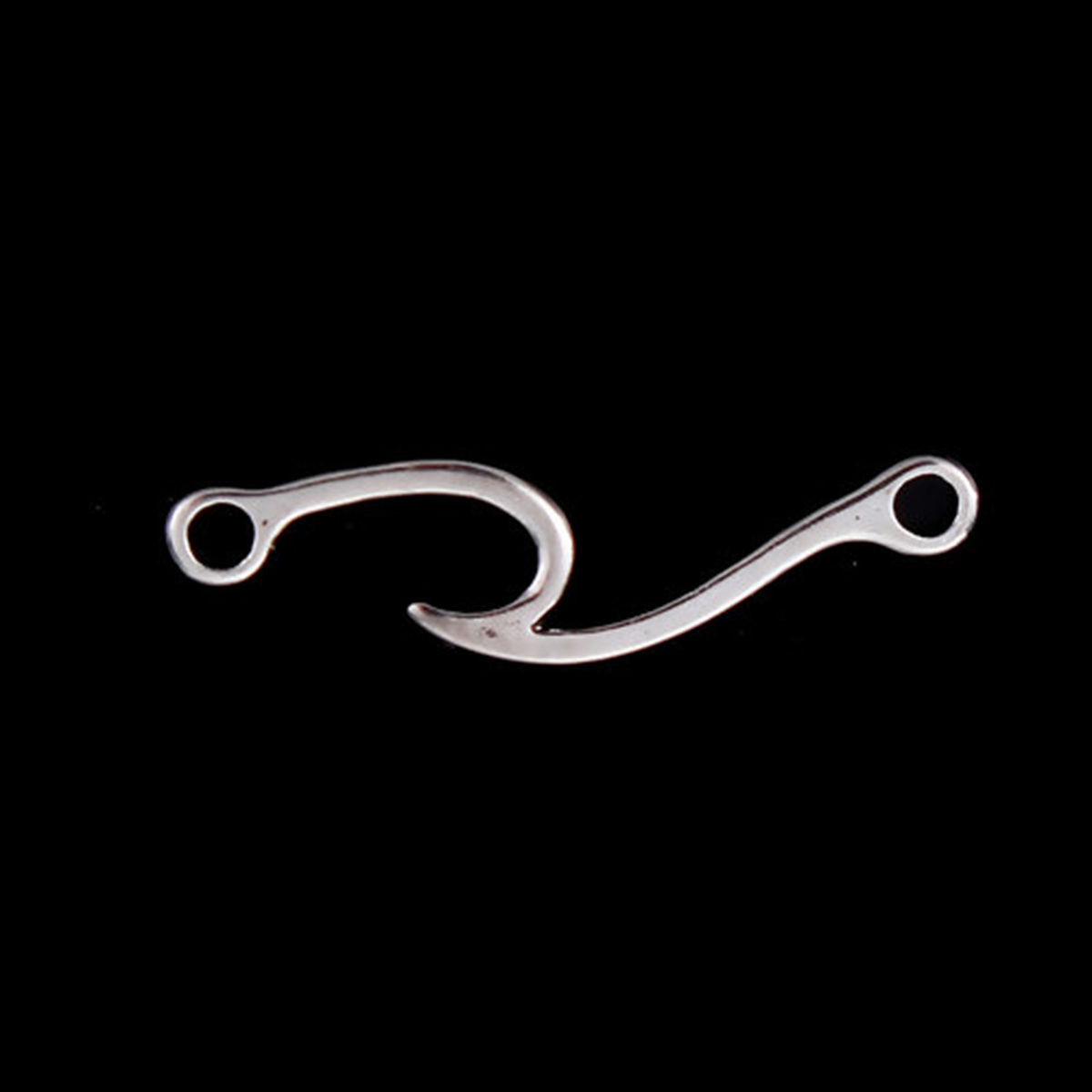 亜鉛合金 コネクターパーツ 波型 銀古美 33mm x 8mm、 50 個 の画像