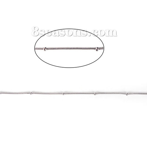 Imagen de Acero Inoxidable Cadena Serpiente Tono de Plata 2mm, 3 M