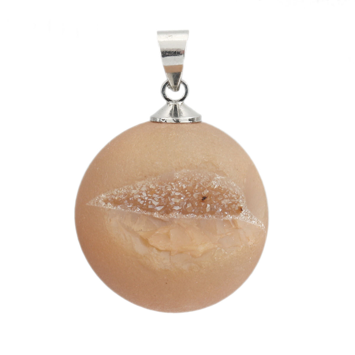 Picture of Agate ( Natural ) Druzy/ Drusy Charm Pendant Round Disc