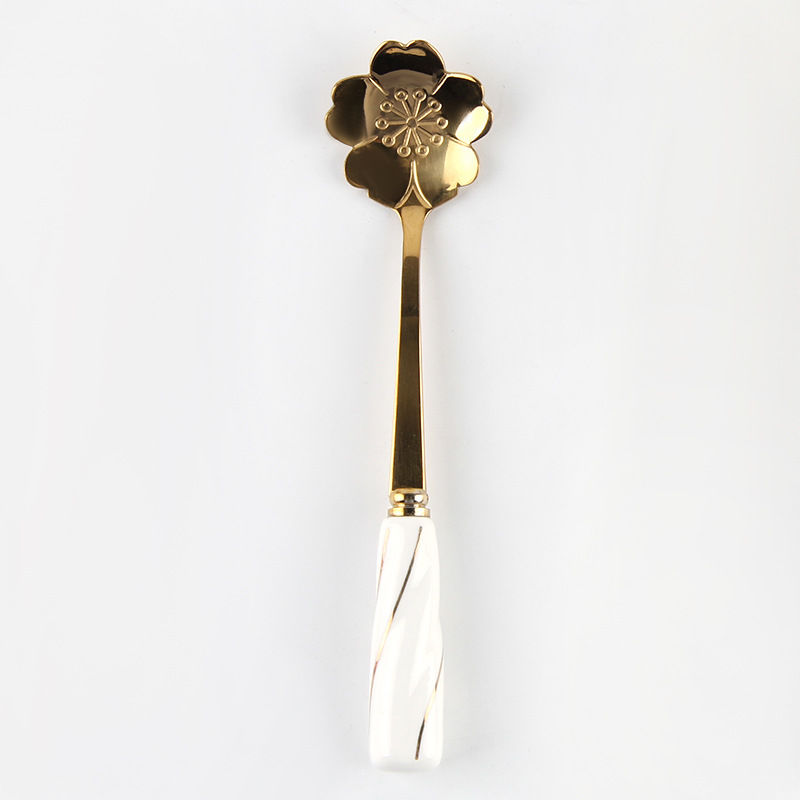 Picture of Stainless Steel & Ceramic Spoon Tableware Sakura Flower