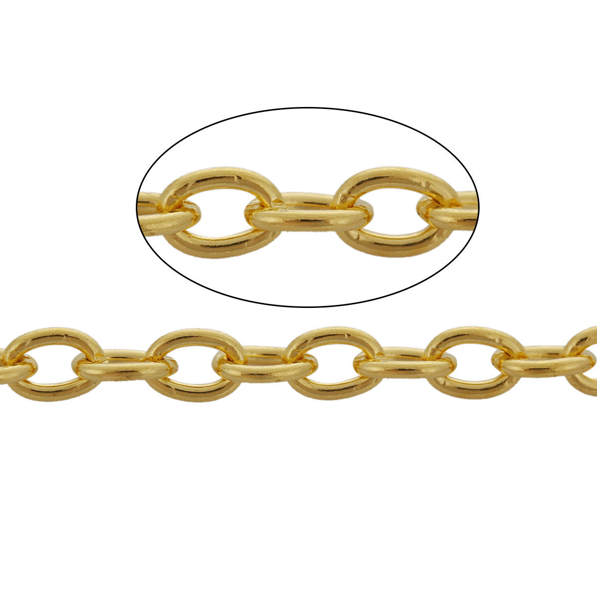 Bild von Eisen(Legierung) Gliederkette Kette Vergoldet 5x3mm, 10 Meter