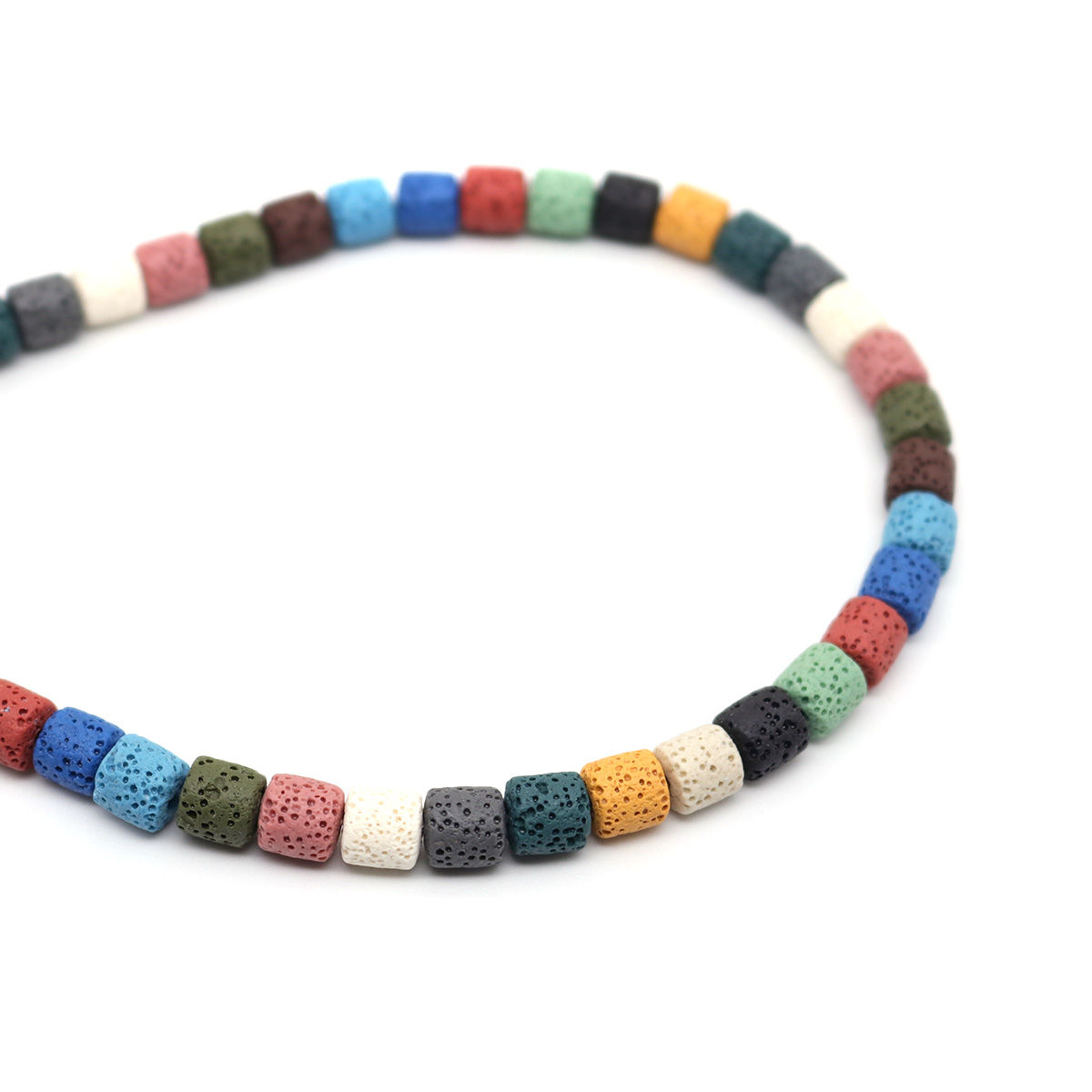 Picture of (Grade A) Lava Rock ( Natural ) Beads Cylinder At Random About 10mm x 10mm, Hole: Approx 2mm, 39cm(15 3/8") long, 1 Strand (Approx 38 PCs/Strand)