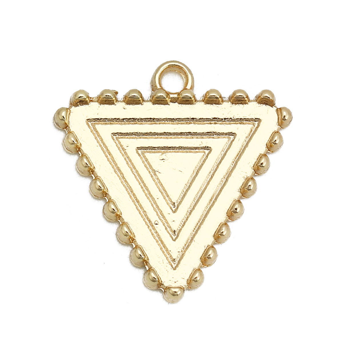 Picture of Zinc Based Alloy Charms Triangle Gold Plated Cabochon Settings (Fits 18mmx16mm) 20mm x 20mm, 10 PCs