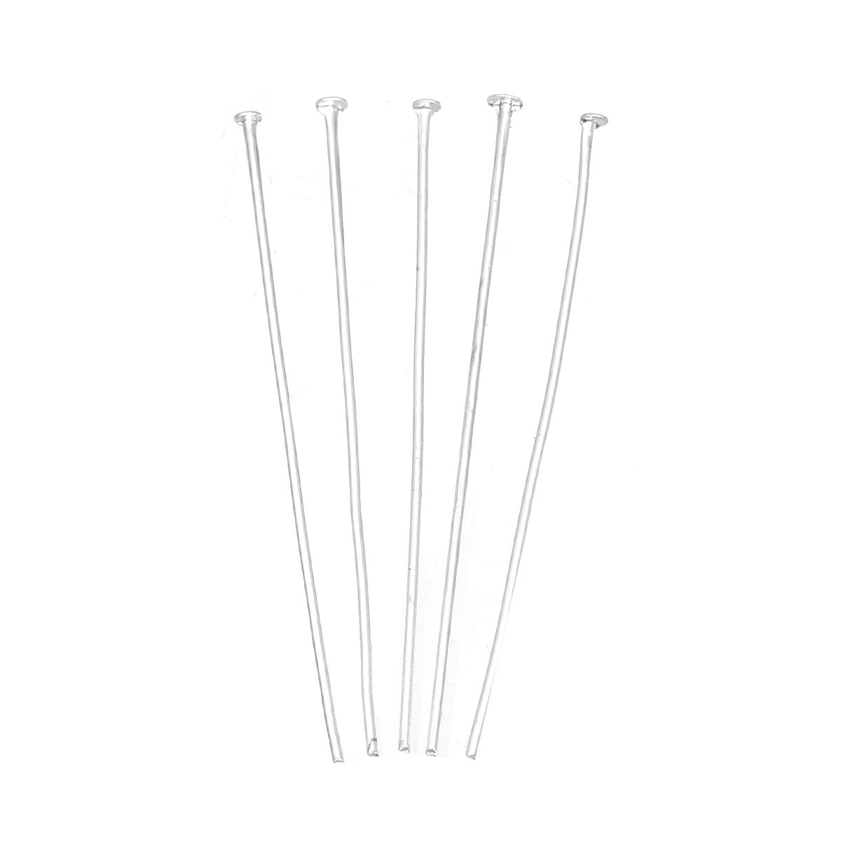 Picture of Alloy Head Pins Silver Plated 5cm(2") long, 0.7mm (21 gauge), 250 PCs