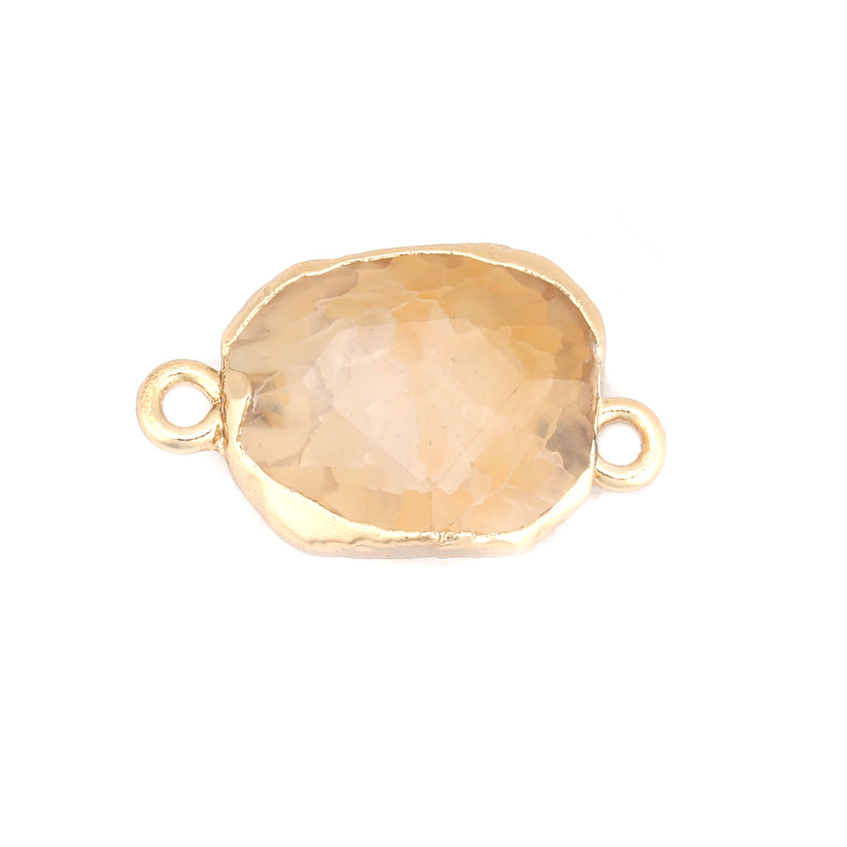 Imagen de (Grado A) Ágata ( Natural ) Conectores Irregular Chapado en Oro Amarillo Agrietado 23mm x 14mm, 1 Unidad