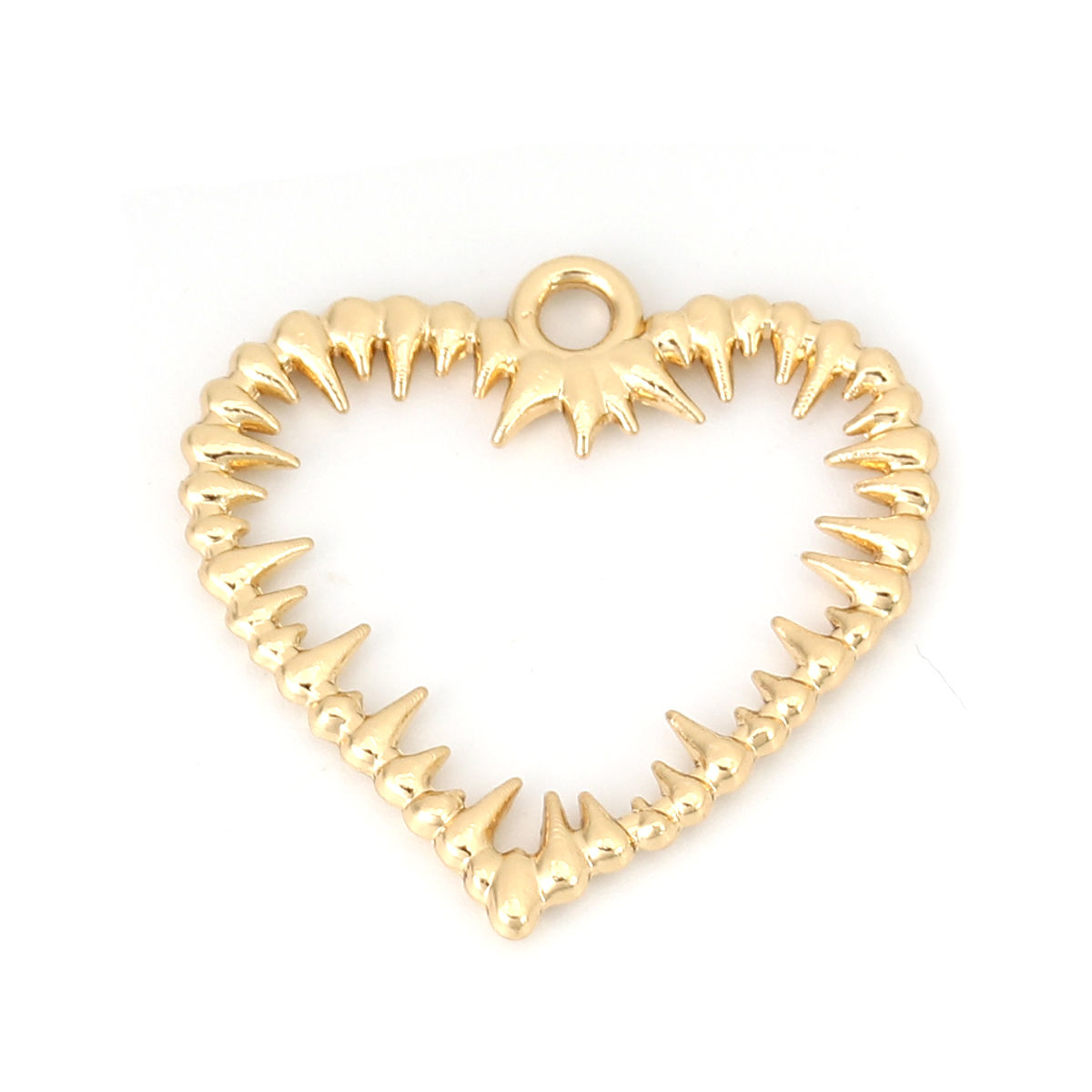 Picture of Zinc Based Alloy Charms Heart Gold Plated 25mm(1") x 24mm(1"), 10 PCs