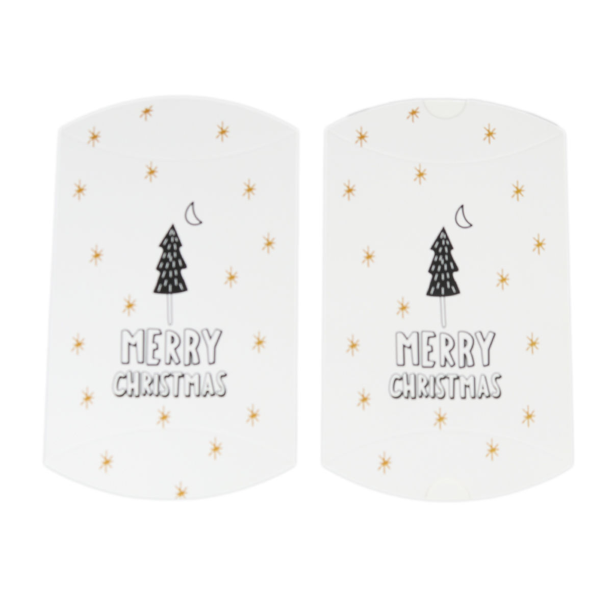 Изображение Каробка Подушка Черный & Белый " Merry Christmas " 16.5см x 9.7см , 10 ШТ
