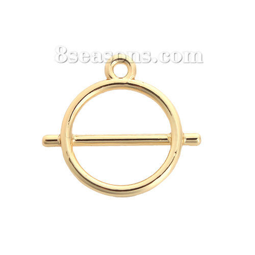 Picture of Zinc Based Alloy Charms Circle Ring Gold Plated 20mm( 6/8") x 19mm( 6/8"), 10 PCs