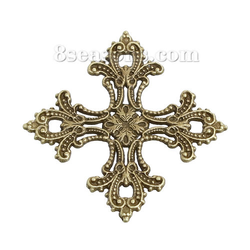 Picture of Zinc Based Alloy Pendants Cross Filigree 