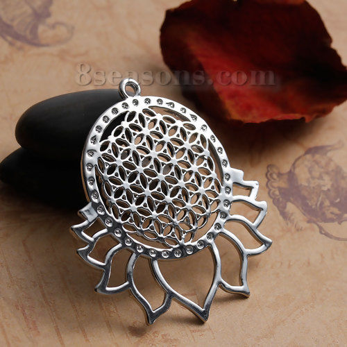 Picture of Brass Flower Of Life Pendants Hollow Carved