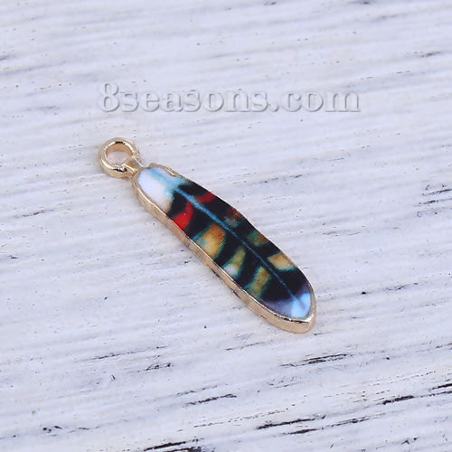 Picture of Zinc Based Alloy Charms Feather Enamel 