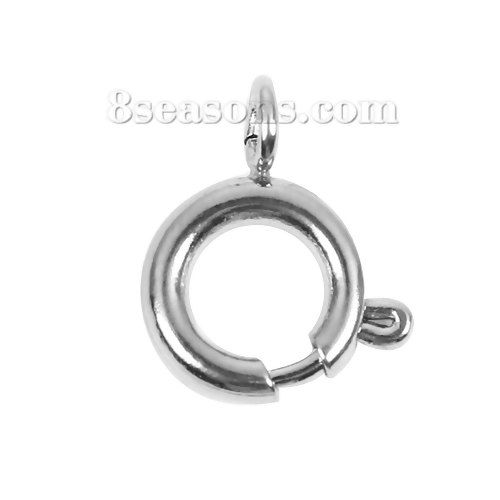 Immagine di 304 Acciaio Inossidabile Moschettone Timone Grilletto Tono Argento 11mm x 9mm, 5 Pz