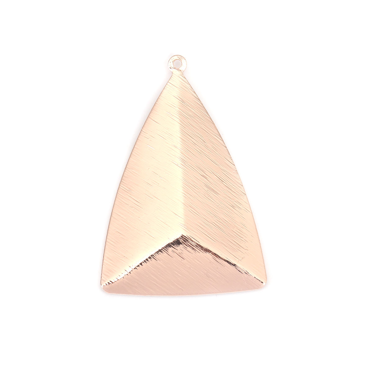 Imagen de Latón Serie de Geometría Colgantes Oro Rosa Triángulo Banco de Estirar 41mm x 27mm, 5 Unidades