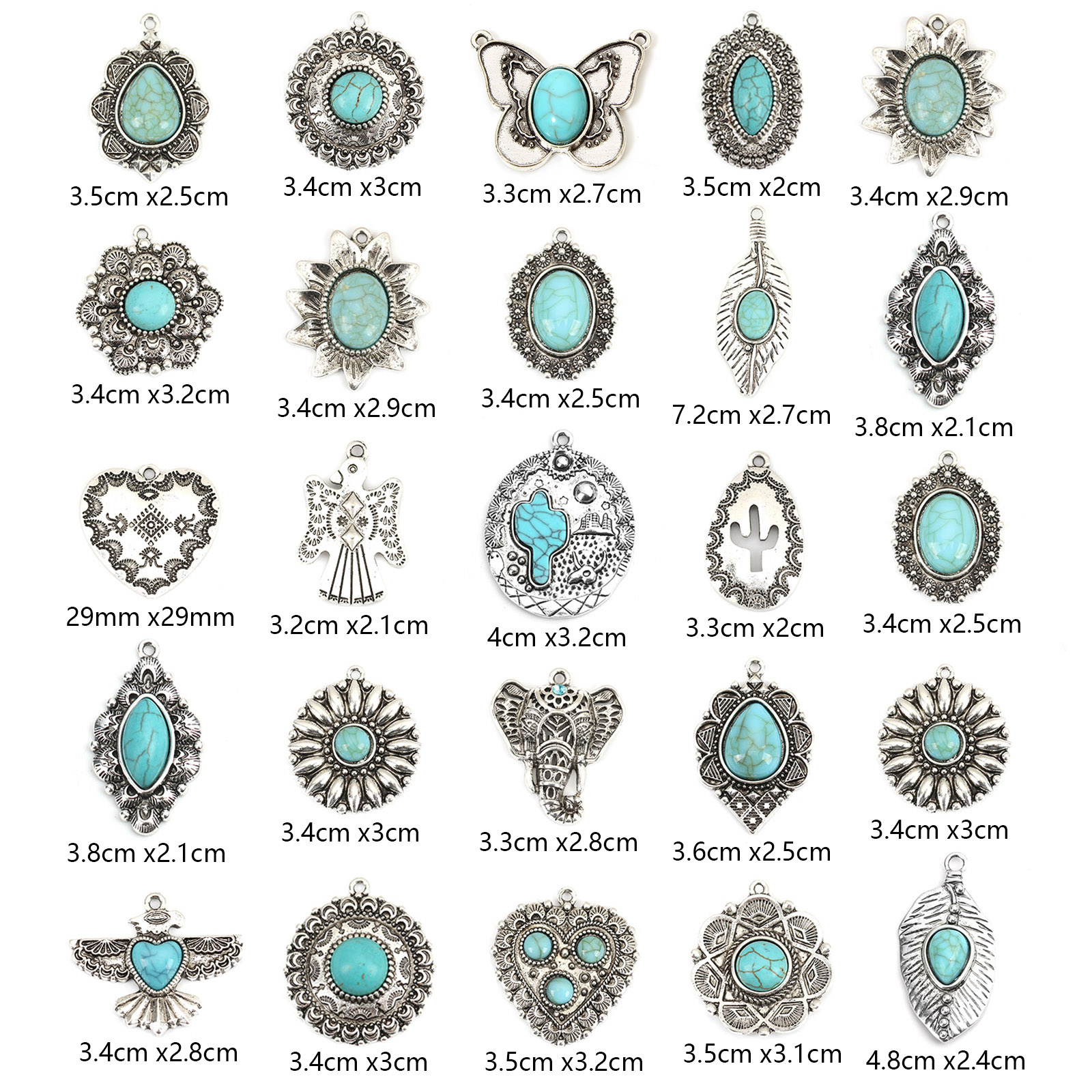 Picture of Zinc Based Alloy Boho Chic Bohemia Charms Heart Carved Pattern 
