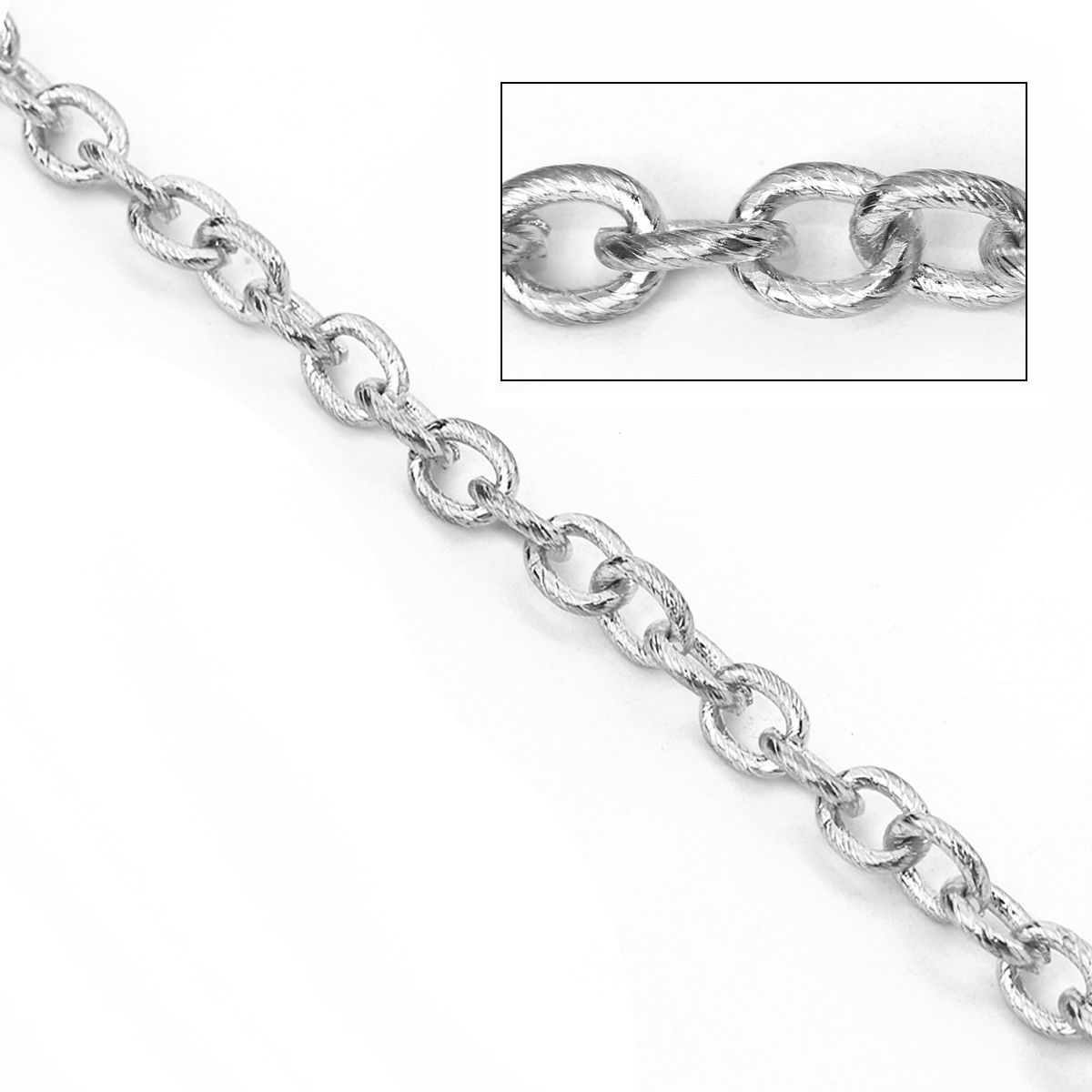 Bild von Eisenlegierung Gliederkette Kette Silberfarbe Oval 8x6mm, 3 Meter